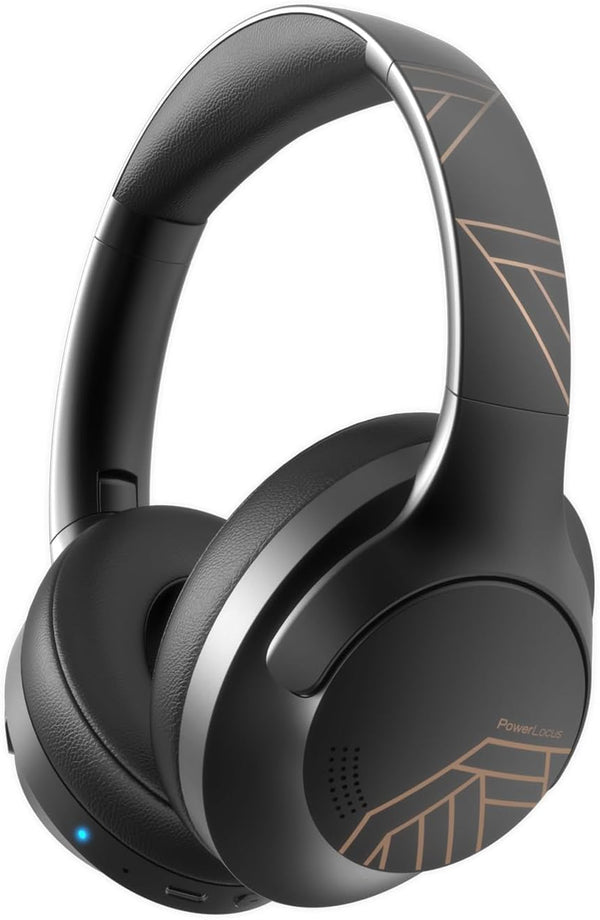 PowerLocus Bluetooth Headphones Over Ear, 50H Playtime, Wireless Headset with Microphone and HiFi Stereo Deep Bass