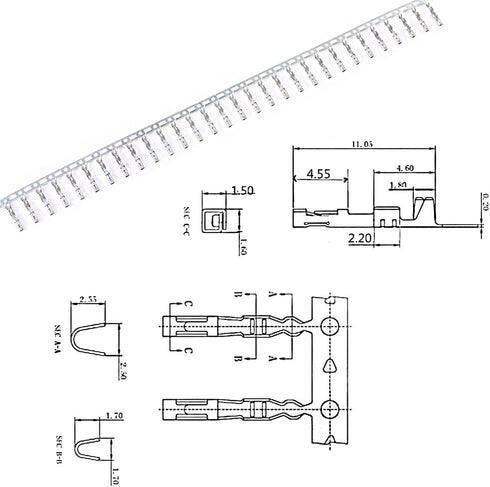 Glarks 700Pcs Connector Assortment Kit - 2.54mm Plug Housing & Male/Female Pin with 10 Wire Rainbow IDC Cable