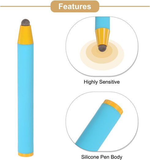 MECCANIXITY Crayon Stylus Pen for Touch Screens, Silicone Universal Capacitive Stylus for All Touch Screen Devices