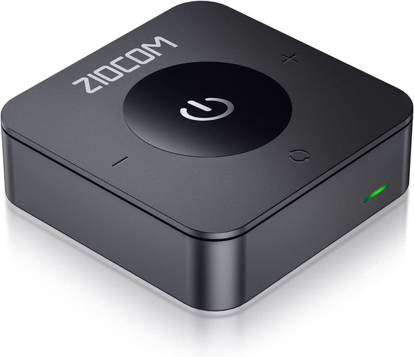 ZIOCOM Bluetooth 5.0 Transmitter Receiver, 2-in-1 Wireless Audio Adapter for TV/PC/Speaker, Pairs 2 Devices