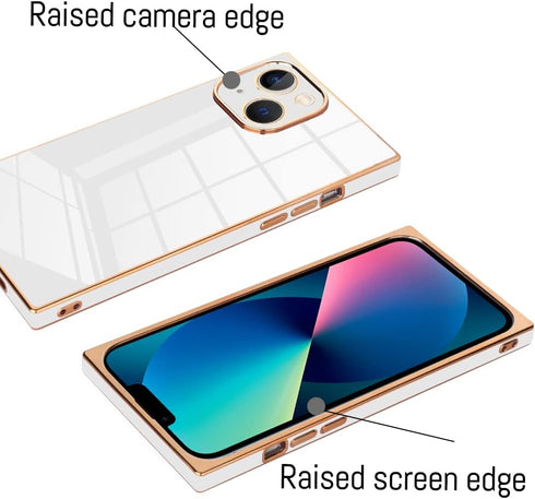 KANGHAR Case for iPhone 13, Luxury Cute Plating Electroplate Design, Full-Body Anti-Scratch Shockproof Cover