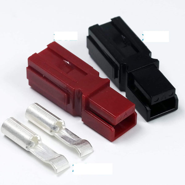 30 Amp Anderson Powerpole Connectors, PP15 to 45 - Red and Black Housing, 12-16 AWG Heavy Duty Contact, Pack of 12