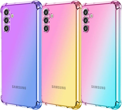 Osophter Clear Case for Galaxy A13 5G, Transparent TPU Shock-Absorption Cover for Samsung A13 5G (Pink Teal)