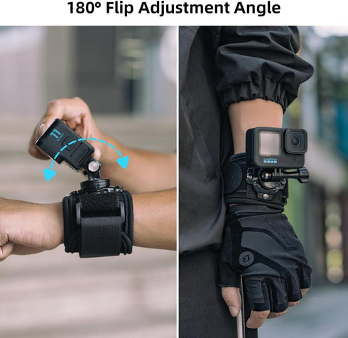 SUREWO Wrist Strap Mount for GoPro Hero 12/11/10/9/8/7/6/5 Black, DJI Osmo Action 4/3, Insta 360 ONE R, AKASO/Campark