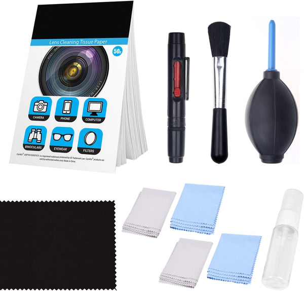 Professional Camera Cleaning Kit - Cleaning Tools and Accessories for DSLR Cameras: Canon, Nikon, Pentax, Sony