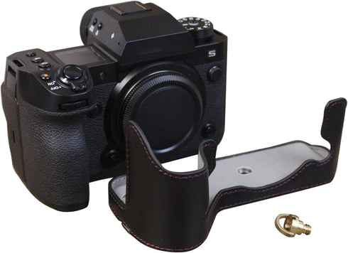 Rieibi X-H2S/ X-H2 XH2S/ XH2 Case - Quality PU Leather Half Case for Fujifilm Mirrorless Digital Camera - Black