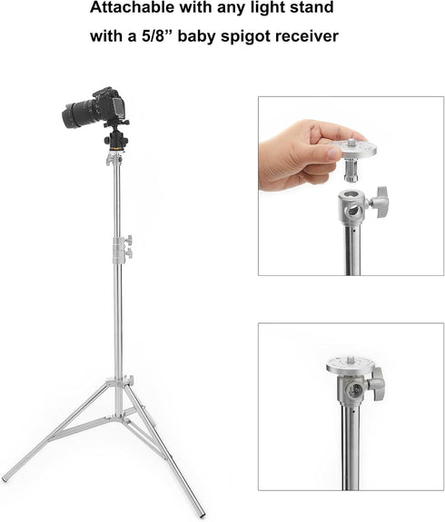 PHOCUS Camera Mounting Adapter, 3/8" Light Stand Adapter for Ballhead or Tripod Head to Clamp, Grip Head