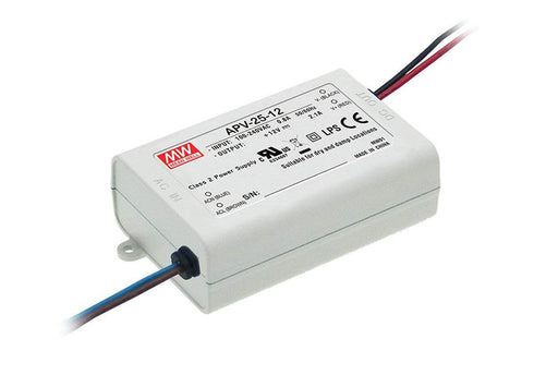 MEAN WELL Constant Voltage Mode Switching Power Supply, 24VDC 1050mA 25 Watt - APV-25-24