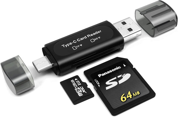 SD Card Reader, AIYEEN 4-in-1 USB C SD Card Reader Dual Slot OTG Memory Card Adapter for TF/Micro SD/SD/SDXC/Micro