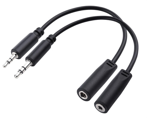 Cable Matters Combo-Pack 2.5mm and 3.5mm Headphone Adapter Kit in Black - 4 Inches, 2.5mm to 3.5mm Adapter