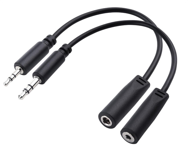 Cable Matters Combo-Pack 2.5mm and 3.5mm Headphone Adapter Kit in Black - 4 Inches, 2.5mm to 3.5mm Adapter