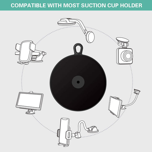 pop-tech Dash Suction Cup Mounting Disk: 95mm Car Mount Adhesive Dashboard Pad for Phone Holder - 3M Replacement Disc Sticky Sticker for Cam Windshield Base 2 Pack