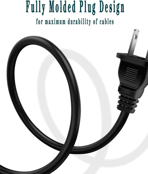 UNIMOSON 2 3 Prong Power Cable Cord Compatible with TCL Roku Smart LED LCD HD TV Apple Samsung Sharp Replacement Feet
