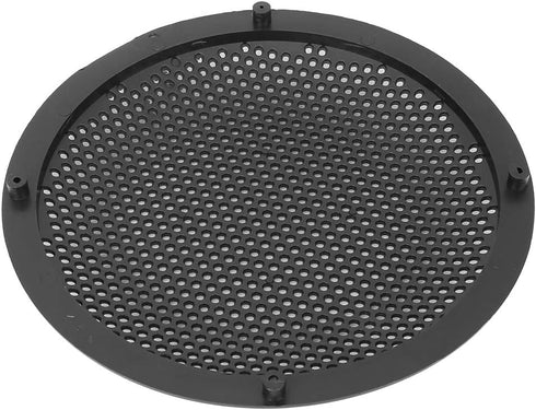 X AUTOHAUX 4pcs Black 8'' Plastic Audio Speaker Cover Mesh Subwoofer Grill Horn Guard Decorative Circle Grille