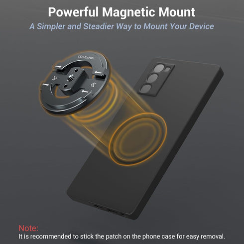 Leaplumin Ring1/4 Magnetic Phone Tripod Mount Adapter with Adhesive Magnetic Screw Hole Suitable for Ball