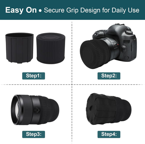 HUYEIOBGD 1855mm Lens Cap, Universal Camera Lens Cover for DSLR & Mirrorless Cameras, Flexible Front Lens Protector