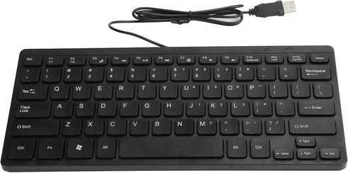 Mini USB Wired Waterproof Multimedia Keyboard K1000 with 1.1M Cable, Compact Ergonomic Design