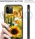 iPhone 11 Pro Max Case Compatible, Butterfly Golden Sunflower Pattern Design Hard PC Back Cover, Non-Slip TPU for Women