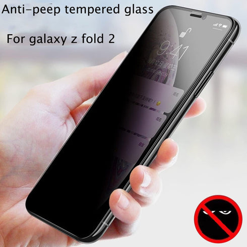 2 Pack Privacy Tempered Glass for Samsung Galaxy Z Fold 2, Anti-peep Scratch Resistant Screen Protector Suit for Z Fold