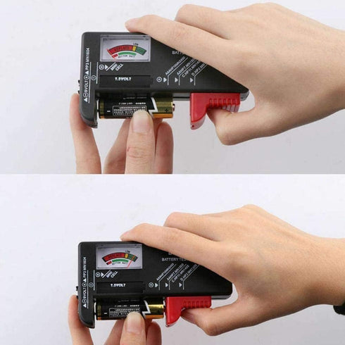 Black Universal BT168 Digital Battery Tester for AA AAA 9V, Volt Checker for Household Batteries