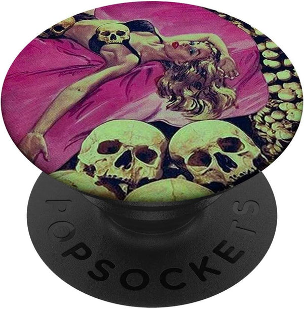 Skeleton Skull Pin Up Girl Horror Movie Sexy Blonde Lingerie PopSockets Swappable PopGrip
