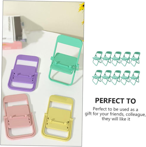 NUOBESTY 4.33X2.55X2.16In Cute Cartoon Mini Chair Mobile Phone Stand for Desk Stable Simple Holder for Easy Viewing