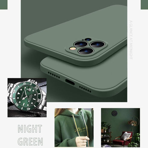 ZEZHOU Compatible with iPhone 12 Case with Camera Lens Protector, Liquid Silicone Gel Rubber Phone Case, Slim Fit