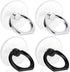Cell Phone Ring Holder, Transparent 360° Rotation Finger Ring Kickstand for Most Phones, Tablets, and Cases (2 Silver +