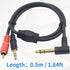 90 1/4" 1/8" 2 1 6.35mm 3.5mm MP3 1.65FT/ 50cm Duttek Degree to and RCA TRS Stereo Audio Cable, in Right Angled Male
