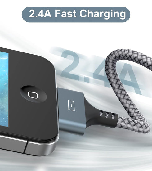 AviBrex 3.3ft USB to 30 Pin Charging Cable 2-Pack, Fast Charging & Sync for iPhone 4/4s, iPad 1/2/3, iPod Classic - Grey
