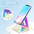 Tomorotec Iridescent Acrylic Cell Phone Stand, Portable Phone Holder for Desk Non-Slip Desktop Smartphones/Tablets Holder Compatible with iPhone Samsung Galaxy Pixel iPad Phone Cradle Dock Home Office