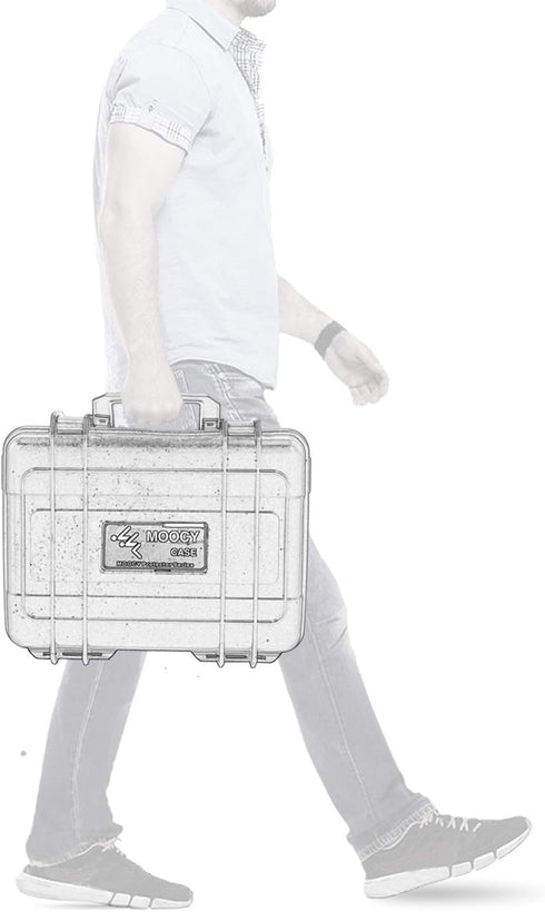 MOOCY 10" Small Hard Case with Foam Insert, Watertight Padded Case for Protecting Pistol, Microphone, and Camera
