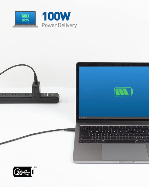 USB4 Cable by Cable Matters, 6 ft, 20Gbps Data, 8K Video, 100W Charging, Thunderbolt 4/3 Compatible, for iPhone 15 Pro