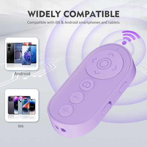 RIOFOGO Wireless Camera Remote Control with Zoom in/Out for Android & iPhone,Versatile Shutter with Front/Rear Camera
