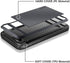 Vofolen Case for iPhone 8 Plus, Wallet Credit Card Holder, Dual Layer TPU Bumper Armor, Black
