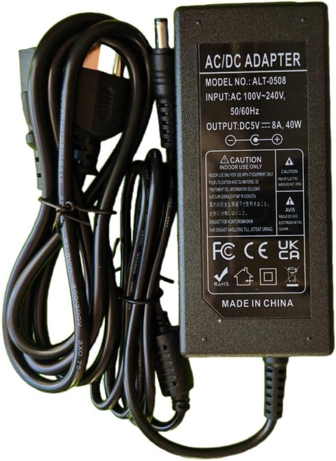 Lansan 5V 8A Power Supply Adapter, AC/DC 40W, 100V-240V Input, DC 5V 8A