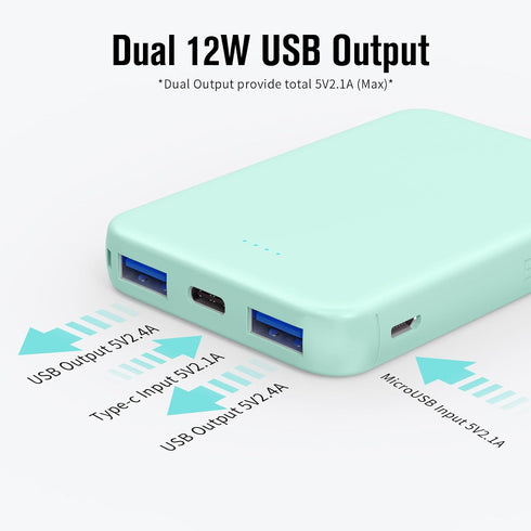 VANYUST S22 5000mAh Pack 15/14/13/12/11/X Portable Charger, Mini Colorful Power Bank, PowerNano, External Battery