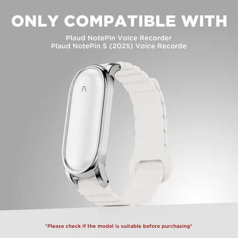 Wacanc (2025) Silicone Magnetic Wristband Compatible with Plaud NotePin Voice Recorder,PC Case with Adjustable Wearable