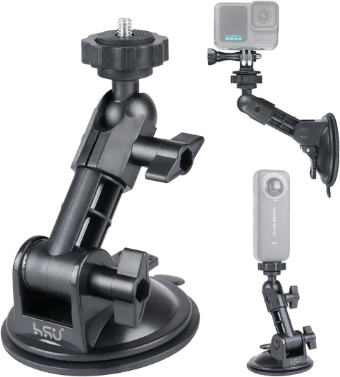 HSU Car Suction Cup Mount for GoPro/Insta 360/DJI Osmo Action Camera, Car Window
