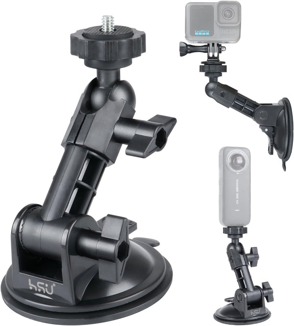 HSU Car Suction Cup Mount for GoPro/Insta 360/DJI Osmo Action Camera, Car Window