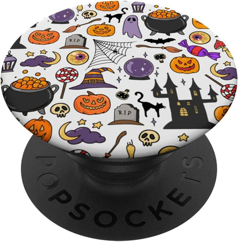 Fun Halloween Spooky Pumpkin Cute Trick or Treat Pattern PopSockets Swappable PopGrip