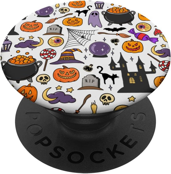 Fun Halloween Spooky Pumpkin Cute Trick or Treat Pattern PopSockets Swappable PopGrip