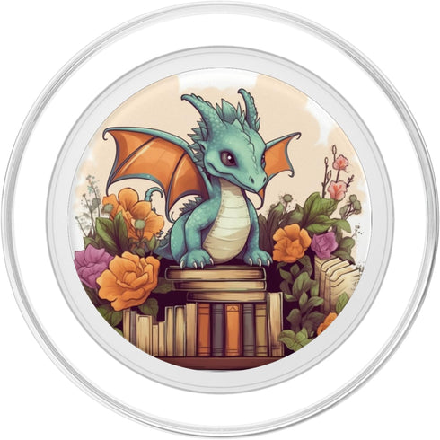 Librarian Book Lover Dragon PopGrip for iPhone, MagSafe