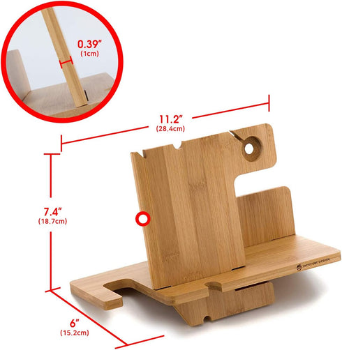 J JACKCUBE DESIGN MK242A JackCubeDesign Wood Docking Station Nightstand Organizer Key Holder Wallet Stand Watch Gift