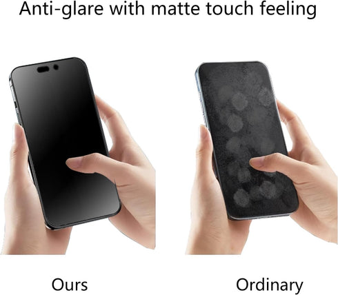 2 Pack Anti-Spy 360° Matte Tempered Glass for iPhone 14 Pro Max - 6.7" Anti-Glare Screen Protector, 4-Sides Privacy Film