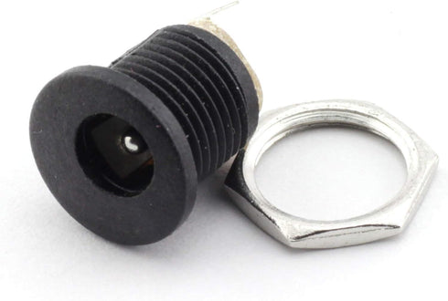 10 Pack 5.5mm x 2.1mm 3 Pin Female DC Power Jack Panel Mount Screw Nut Kit DC Socket Electrical Plug