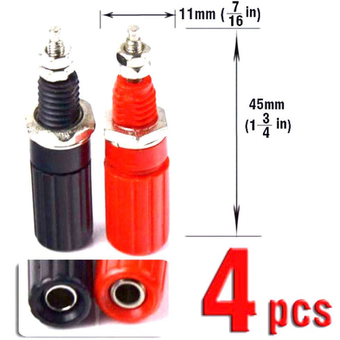 CESS Amplifier Terminal Connector Binding Post, Banana Plug Jack Socket Panel/Chassis Mount Connectors (4 Pack)