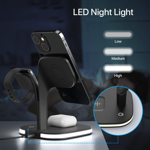 EXW Wireless Charging Station for Magsafe - Charger for Multiple Devices, Compatible with iPhone 16/15/14/13/12 Series
