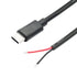 2 11inch, 5V/5A 2 20AWG, 4Pcs USB C to Pin Bare Wire Open End Power Cable USB Type C Male Plug Pin Pigtail Cable