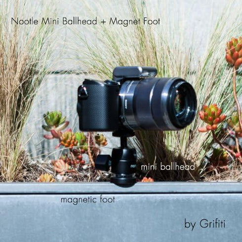 GRIFITI Nootle Magnetic Camera Stand with Mini Ball Head, Magnet Foot for Cameras, Video Cams, Phone Mounts